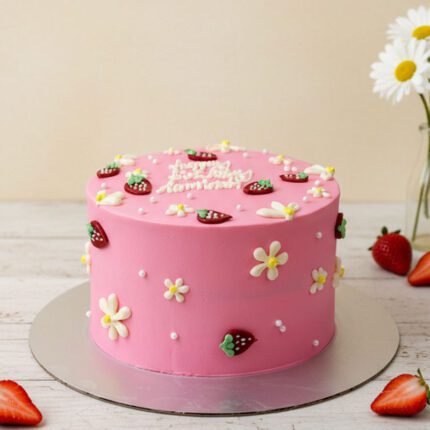 Pink Strawberry Cake