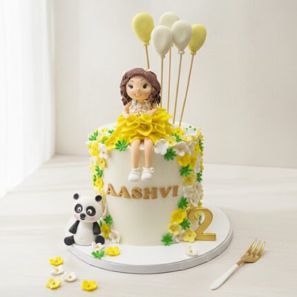 Princess themed fondant cake
