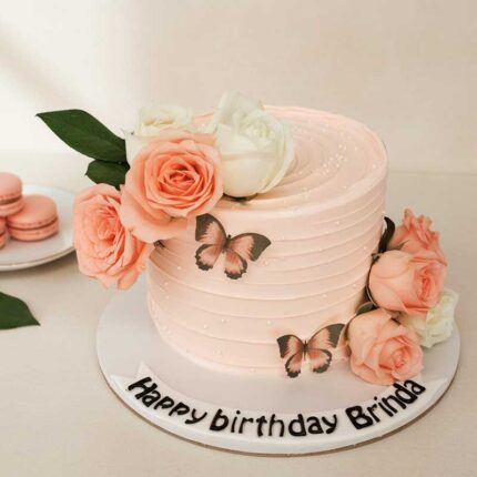 Floral and butterfly Cake