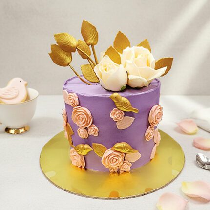 Purple floral designer cake