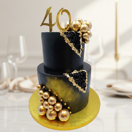 Black & Gold Theme Cake