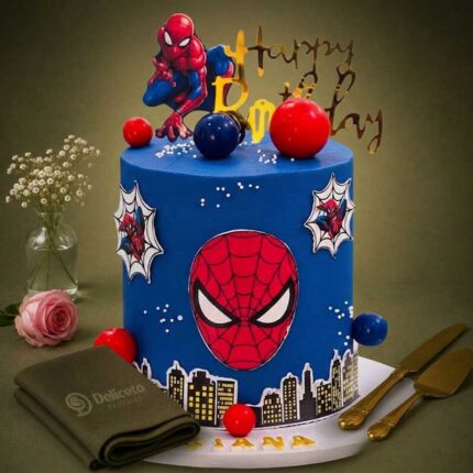 Spider Man Themed Cake