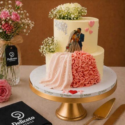 Engagement Couple Cake